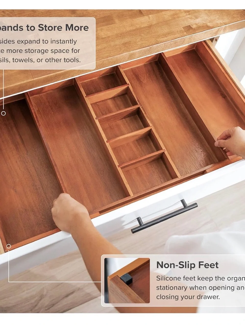 KitchenEdge Adjustable Kitchen Drawer Organizer